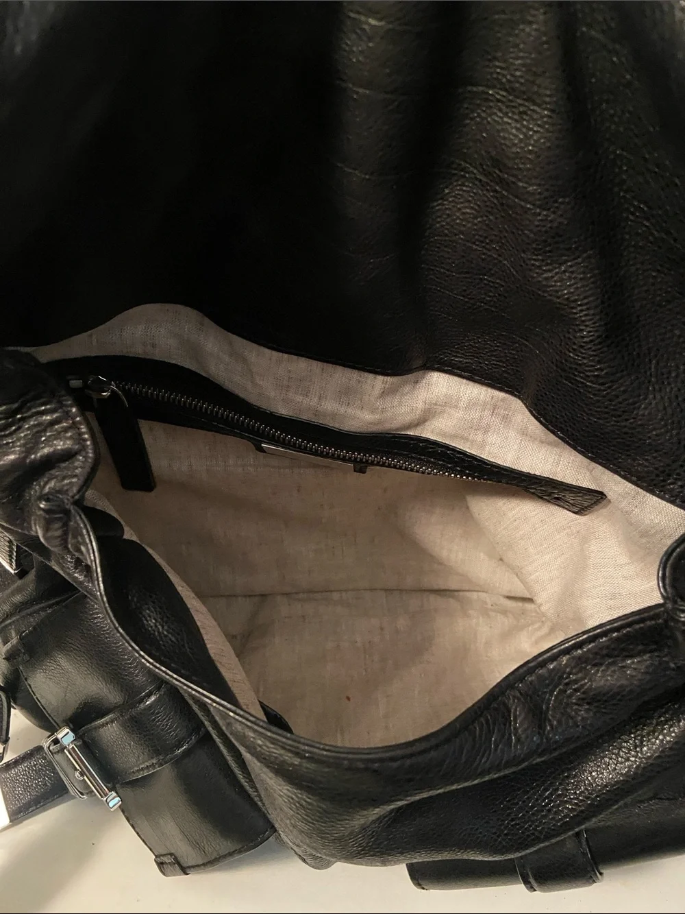 Michael Kors Darlington Black Leather Crossbody Bag w/Silver Hardware Details
